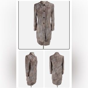 NWOT Le Suit Women's Skirt Suit 4 Botton Long Blazer - Brown and Cream, 8P